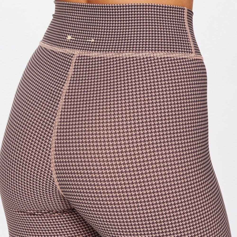 The Upside BOHEMIA 25IN MIDI PANT, brown and tan check, size S or M NWT
